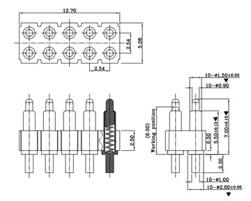 8- دبابيس 2- صف موصل
